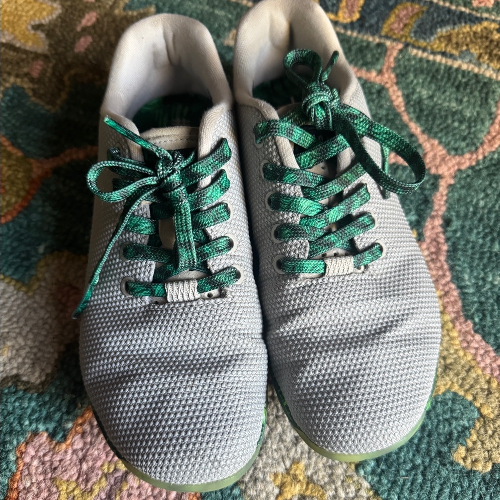 NOBULL Light Gray and Teal Athletic Shoes